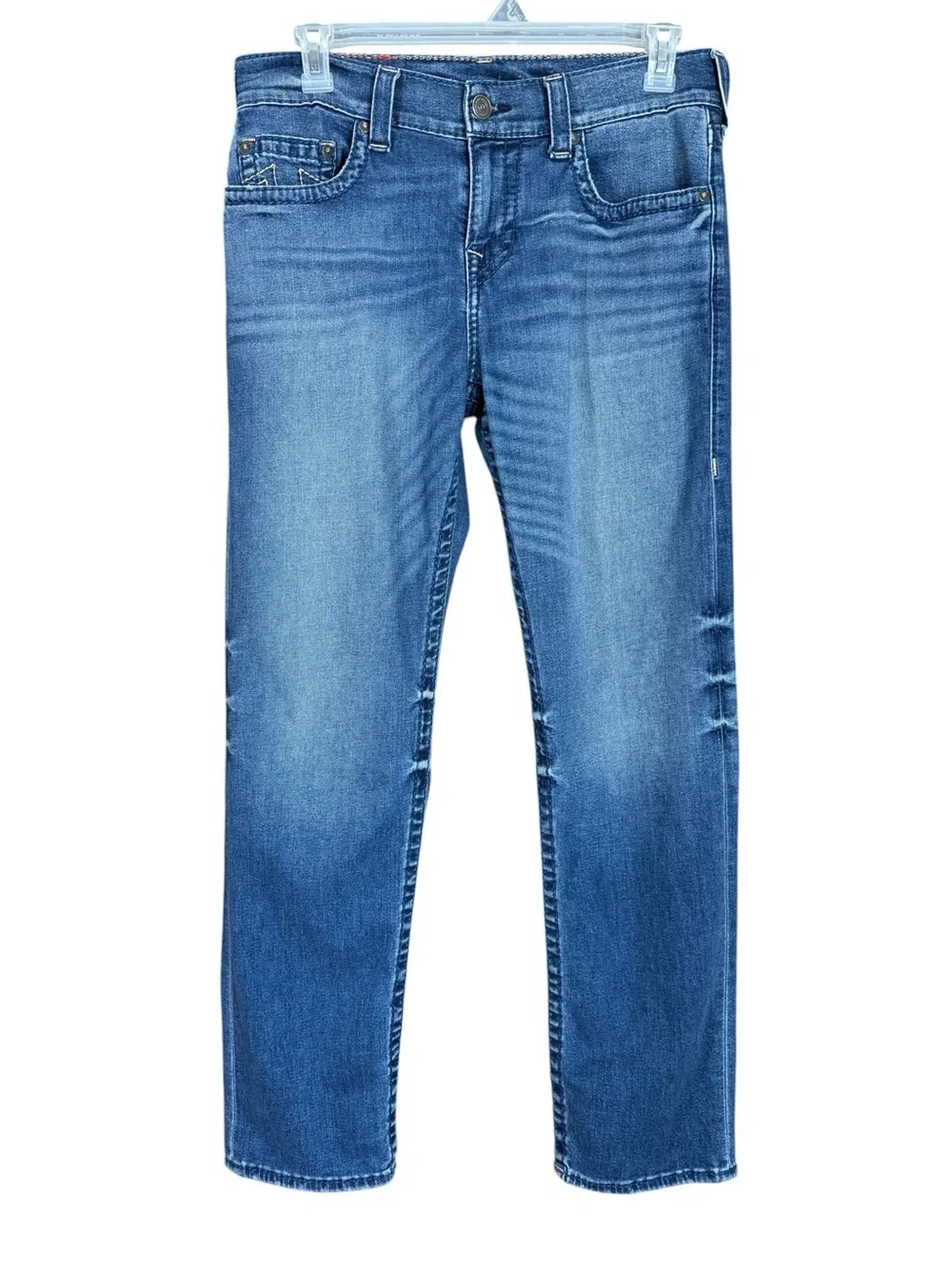 True Religion Devin Loose Straight Jeans Medium Wash Stretch Denim Men's Size 30